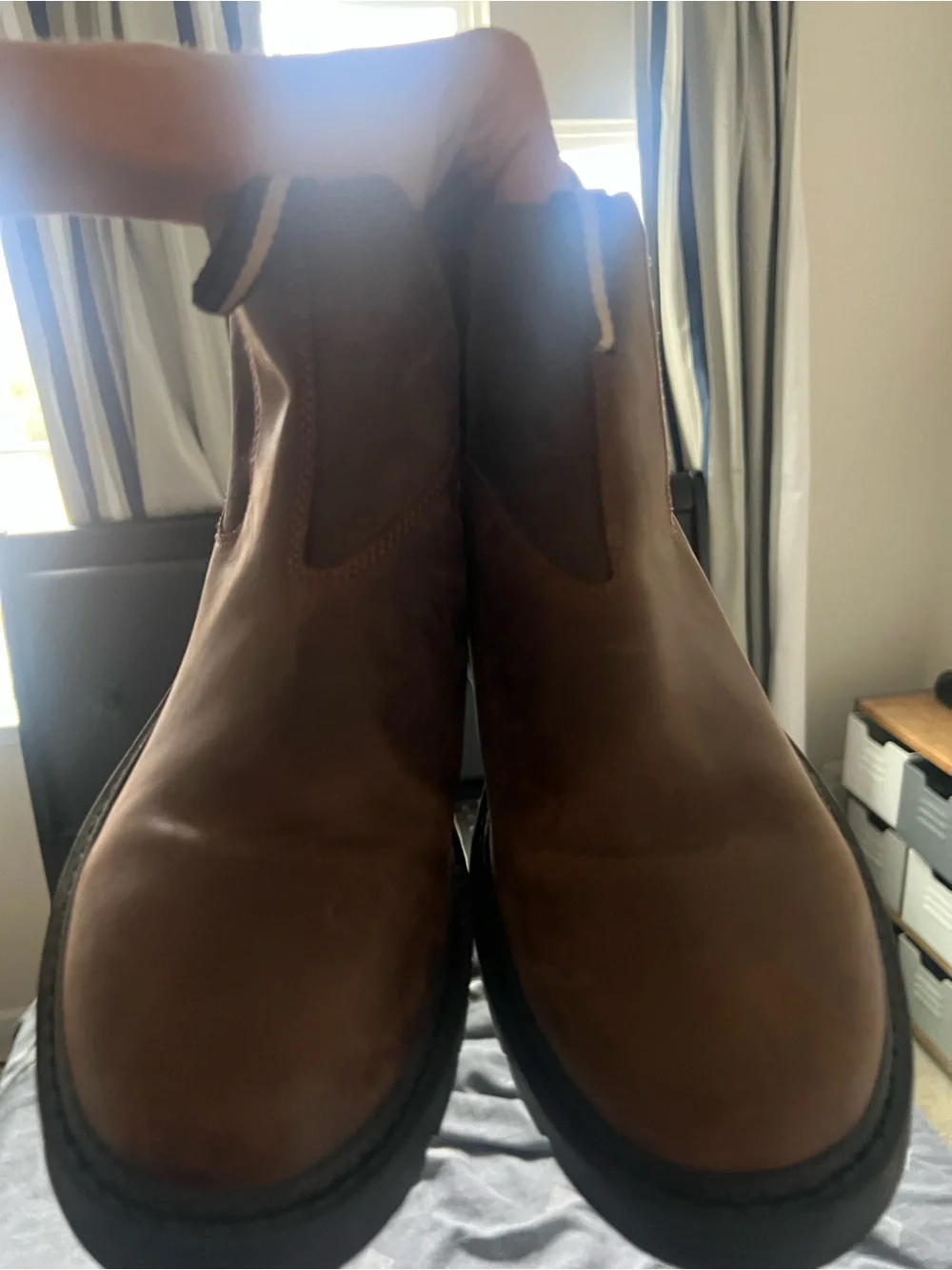 Dunham Brown Chukka Boots with Black Elastic Panels